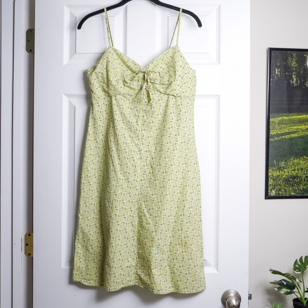 Vintage Floral Dress Cotton Yellow B Moss Clothing Co Romantic Picnic Summer